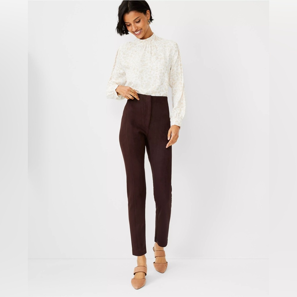 Ann Taylor The High Waist Audrey Pant in Faux Suede 597023